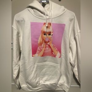 White Barbie Hoodie Size Medium